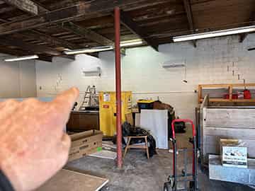 Mini-split air handler installation.