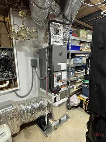 Residential air handler installation.